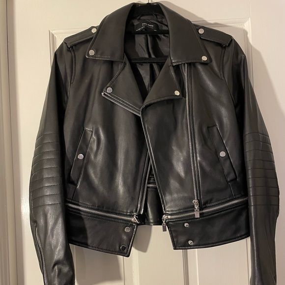 Zara Jackets & Coats Zara Faux Leather Biker Jacket Poshmark